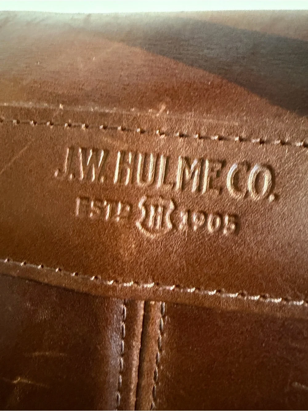 JW Hulme Co. Brown Leather Men's Backpack with Brass Buckles